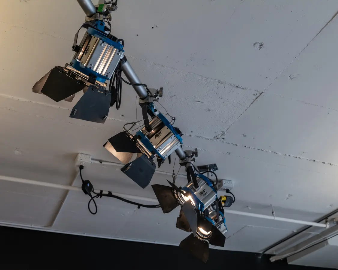 ARRI lights on the Studio B ceiling