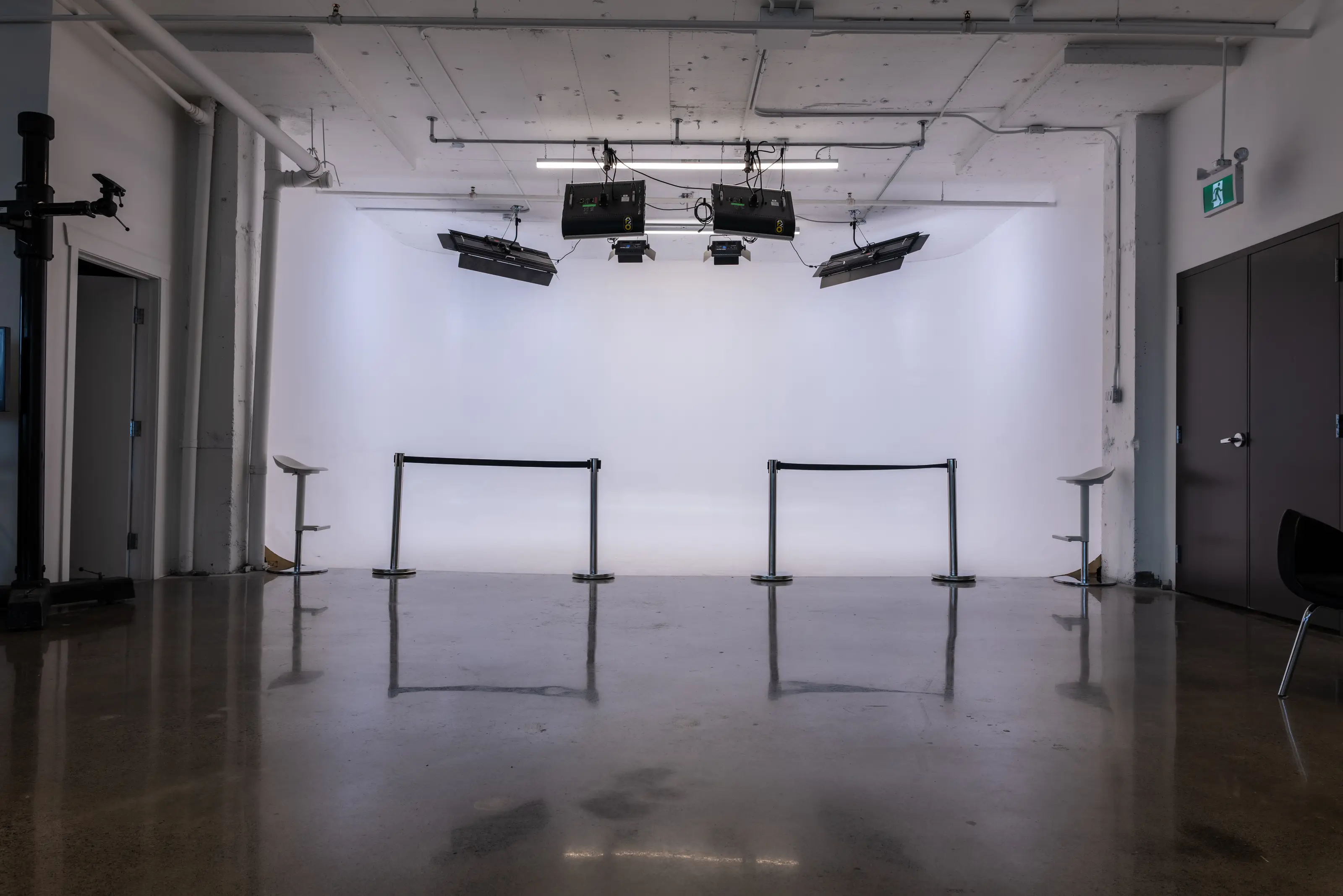 Studio A cyclorama ready for a photo or video production